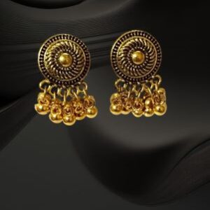 Elegant Golden Earrings with Ghungroo Beads