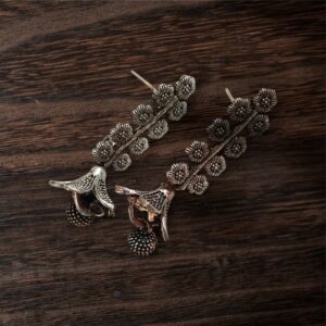 Beautiful Oxidized Black Metal Flower Hangings (Phool Bel)