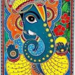 Shri Ganesha- Painting A4 size on Handmade Paper Base in Acrylic without frame