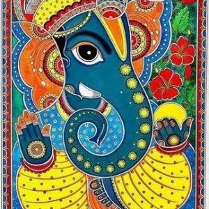 Shri Ganesha- Painting A4 size on Handmade Paper Base in Acrylic without frame