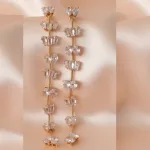 American Diamond Studded Oval & Quirky Shaped Drop Earrings For Women & Girls