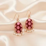 Meenakari Pink Blossom Earrings For Women and Girls
