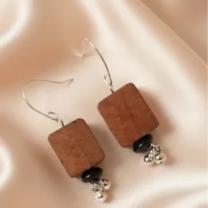 Minimal Earring For Women and Girls With Wooden and Ceramic Beads