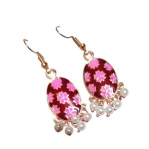 Elegant Maroon Red Meenakari Earrings