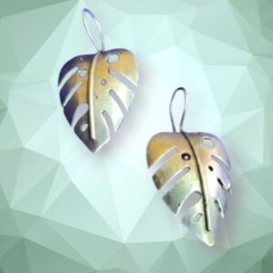 German Silver Studs Leaf Shape