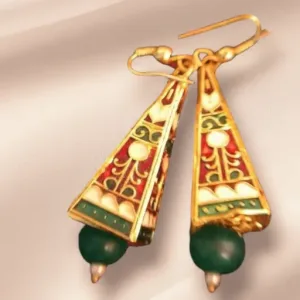 Traditional Lightweight Meenakari 3D Dangler Earrings For Women and Girls