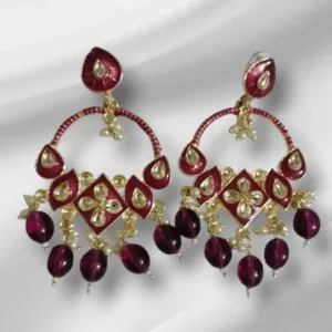 Traditional Meenakari Kundan Earrings For Women and Girls