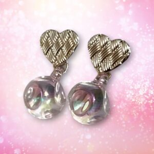 Earrings with resin balls