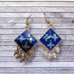 Meenakari Blue Earrings (Neelmani)