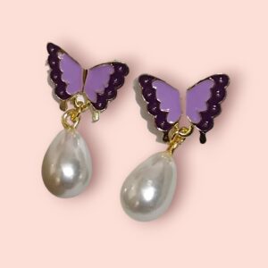 Butterfly pearl earrings Alloy Butterfly Pearl (Titli)