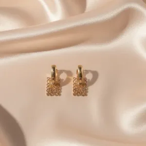 Anti Tarnish Metal Charms Square Earrings For Women and Girls