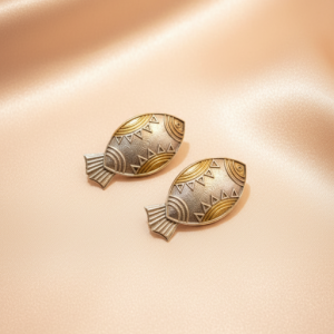 Dual Tone Fish Earrings For Women and Girls