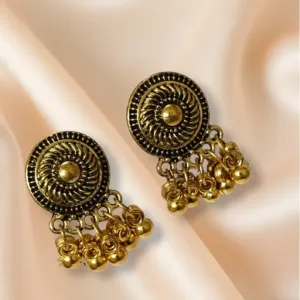 German Silver Golden Drop Earrings For Women and Girls