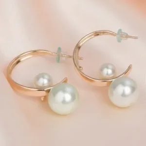 Half Hoop Pearl Earrings For Women Stylish Earrings