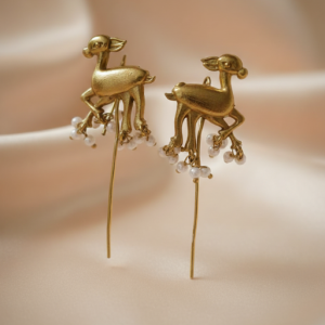Handcrafted Brass Earcuff With Running Deer Moti