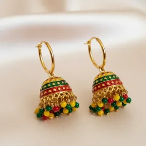 Multicoloured Jhumki Earrings For Women and Girls