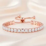 Rose Gold Cubic Zirconia Contemporary Bracelet For Women and Girls
