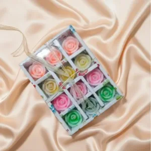 Rose Shaped Wax Candle Pack of 12