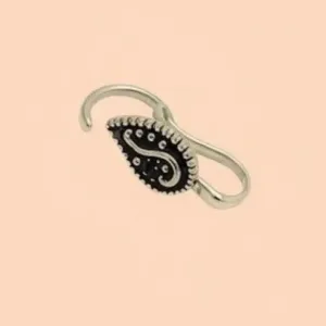 Silver Oxidized Press on Nose Stud-Nosepin