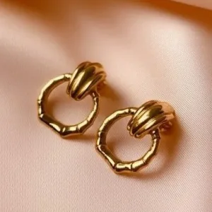 Stainless Steel Hoop Drop Earrings For Women & Girls