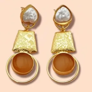 Elegant Gold Plated Dangler Earrings