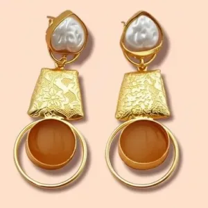 Elegant Gold Plated Dangler Earrings