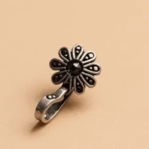 Oxidized silver nose pin without piercing-nosepin