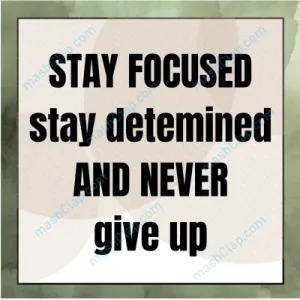 Motivational Quote Wall Art in English – 1 Line – HD Poster – Focus & Determination