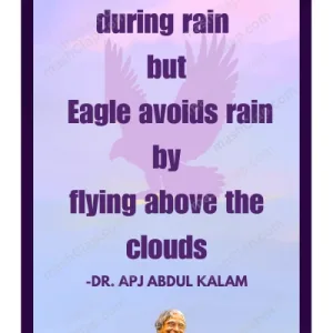 Inspirational Quote by APJ Abdul Kalam in English – 1 Line – HD Wall Art Print – All Birds find shelter during rain but
