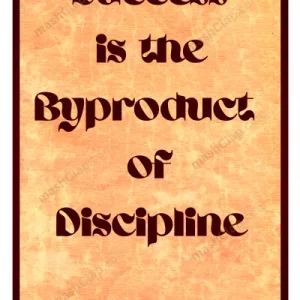 Inspirational Quote by Shri Narendra Modi in English – 1 Line – HD Wall Art Print –Success is the by product of Discipline
