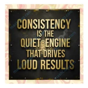 Motivational Quote in English – 1 Line – HD Wall Art – Consistency & Success