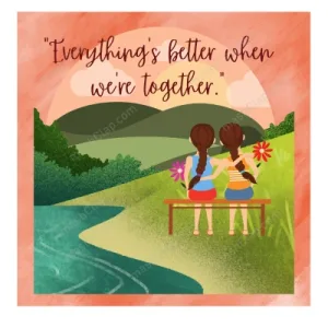 Positive Quote in English – 1 Line – HD Wall Print – Everything's Better When we are Together